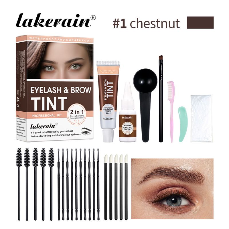 Kit de Tintura para Sobrancelhas Lakerain - Tintura Natural Semipermanente para Sobrancelhas Finas | Fórmula Vegana e Suave | Tintura de Sobrancelhas de Longa Duração_voghion.com