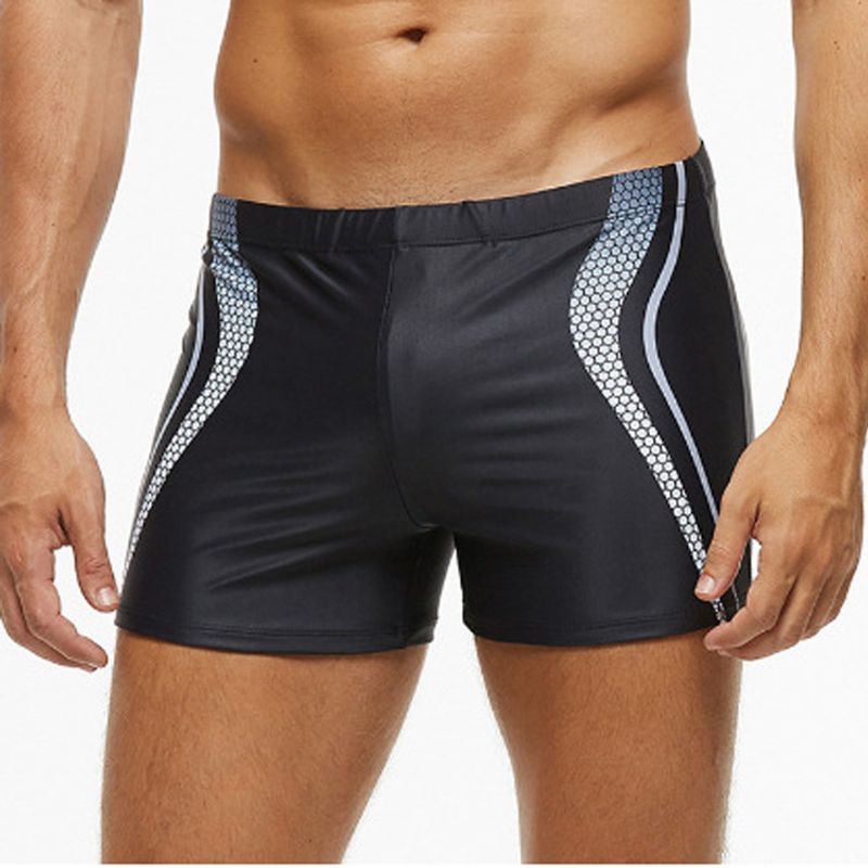 Swim Shorts Men's Swimming Trunks High Waisted Tight Lace Up Boxers Fashionable Solid Color Five Point Casual Pants_voghion.com