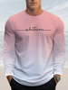 Funny Gradient Letter Print Men's Long Sleeve T-shirt Business Casual Fall Comfortable Pullover Fashion Cotton Loose O-neck Tops_voghion.com