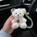 Cute Adorable Plush Bear Car Keychain Pendant With Pearl Bowknot And Heart Decoration Small Doll Ornament_voghion.com