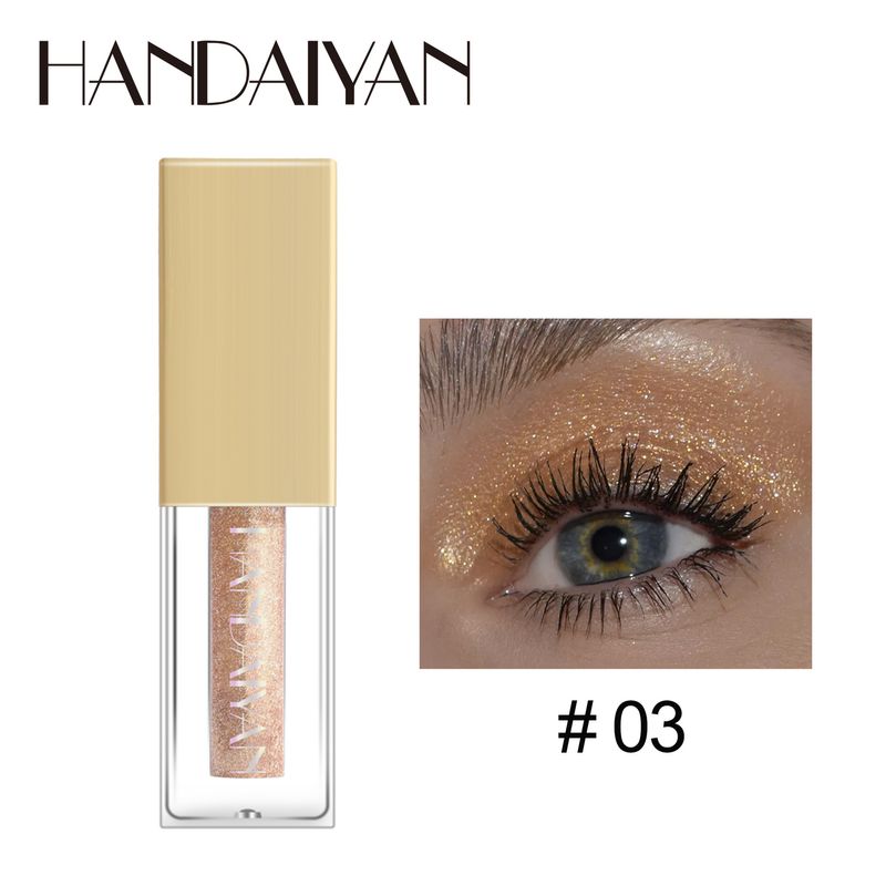HANDAIYAN 12-Color Liquid Eyeshadow - Shimmer Glitter, Sparkly Pearl, For Performances, Easy To Blend_voghion.com