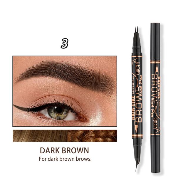 Eye Shadow & Liner CombinationTwo Pronged Eyebrow Pencil, Natural And Long Lasting, No Smudging, Sweat Proof, Non Fading, Ultra Fine Eyeliner_voghion.com