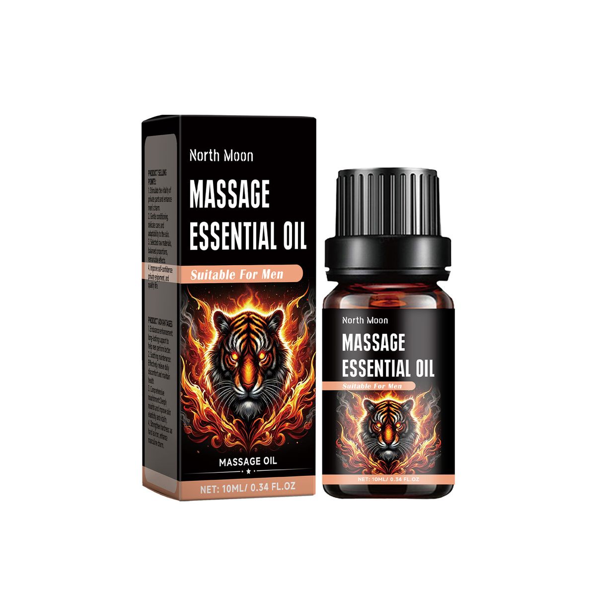 North Moon Herren-Massageöl, tägliche feuchtigkeitsspendende Körpermassage, sanftes Pflegeöl für Herren_voghion.com