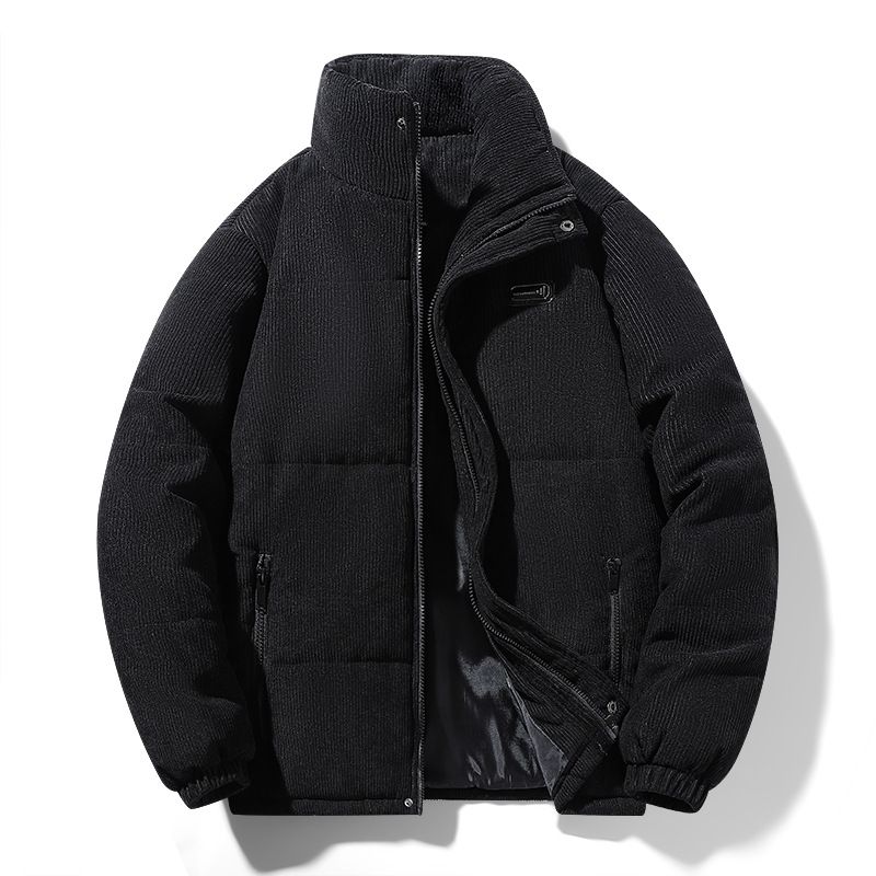 Men's Clothing Corduroy Cotton Jacket Autumn And Winter Men's Thickened Velvet Warm Breathable Loose Bread Coat Trendy Casual Stand Collar Jacket_voghion.com