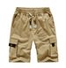 Sommer-Workwear-Shorts. Lockere, übergroße Herren-Freizeithose aus reiner Baumwolle mit mehreren Taschen_voghion.com