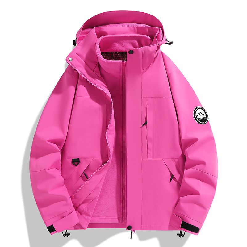 Unisex 3-in-1 Waterproof Hiking Jacket - Windproof Mountain Shell With Detachable Fleece Lining_voghion.com