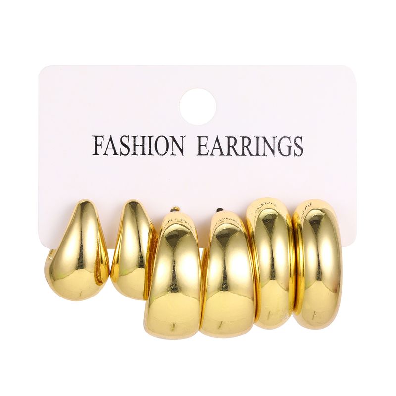 1 Set Basic Geometric Plating Alloy Earrings_voghion.com