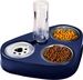 Stahl Doppelnapf,3 In 1 Katzenfutternäpfe Hoch Mit Automatischem Wasserspender,Doppelter Futternapf Kleine Und Mittlere Katzen Und Hunde (Blau)_voghion.com