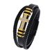 Men's Jewelry Copper Inlaid Zircon Cross Bracelet Fashionable PU Leather Rope Hand Woven Alloy Bracelet Jewelry_voghion.com
