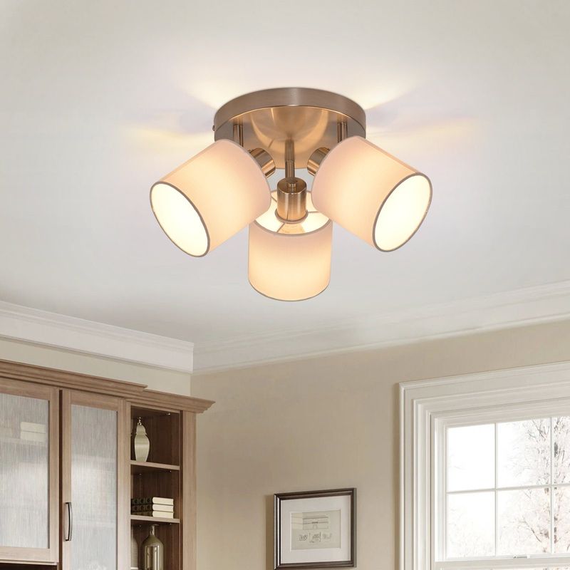 Deckenleuchte 3 Flammig Deckenlampe Flur - Deckenstrahler E14 Modern Deckenspot MAX.25W Silber Wandstrahler Schwenkbar 350° Für Schlafzimmer Küche_voghion.com
