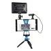 Universal Smartphone Video Rig Kit Set With Hand Grip Vlog Film Cage Phone Video Stabilizer Handheld Tripod Mount + Microphone_voghion.com