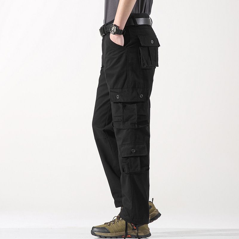  Overalls für Herren, Freizeithose, große Größe, lockere, gerade Arbeitshose mit mehreren Taschen, Outdoor-Sporthose_voghion.com