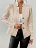 Giacca blazer su misura da donna - Cappotto da ufficio aderente con bottoni e maniche lunghe (7 colori, dalla S alla XXL)_voghion.com