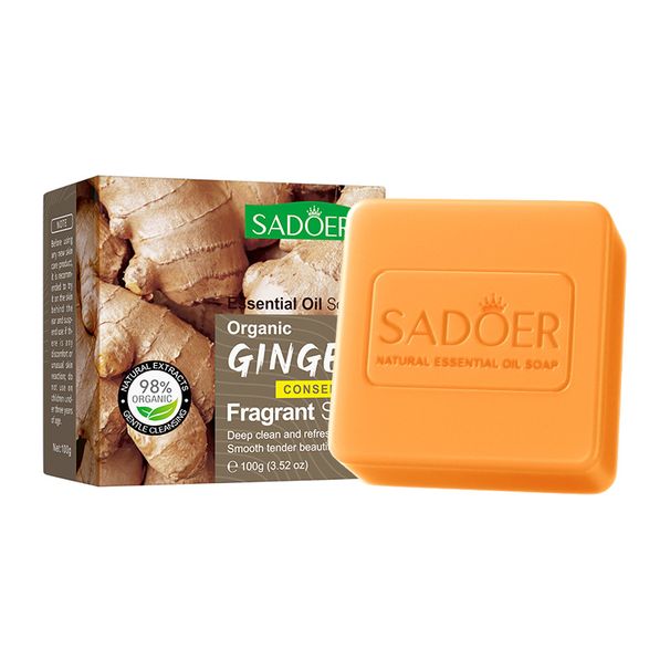 Handgemaakte zeep SADOER Roos Gember Plantaardige Essentiële Olie Zeep 100g Badzeep Reinigende Lichaam Natuurlijke Hydraterende Hand & Lichaamszeep Voor Droge Huid,_voghion.com