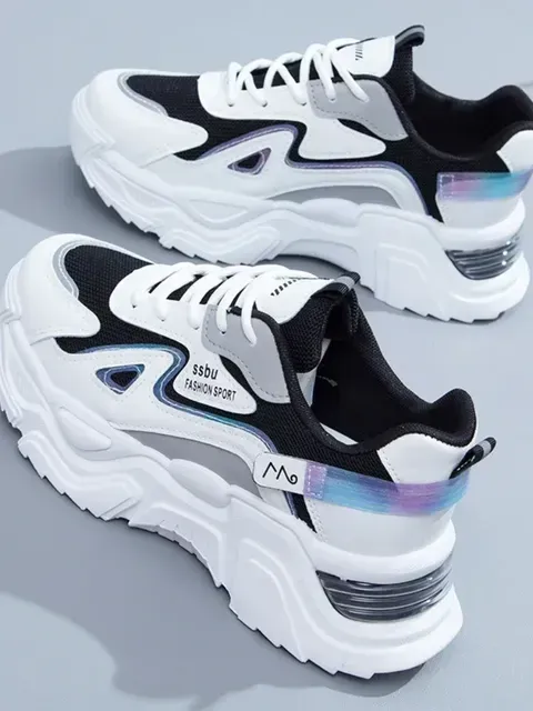 Damen-Plateau-Sneaker: Grüne Chunky-Sneaker 2024, Größe 4 429ee_voghion.com