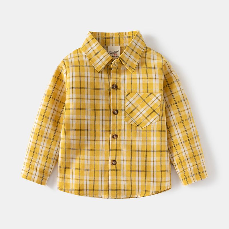 XUANMU Neue Jungen Frühling Herbst Klassische Plaid Shirts Kinder Mode Langarm Revers Dünne Bluse Shirt Kinder Casual Tops Kleidung XB041_voghion.com