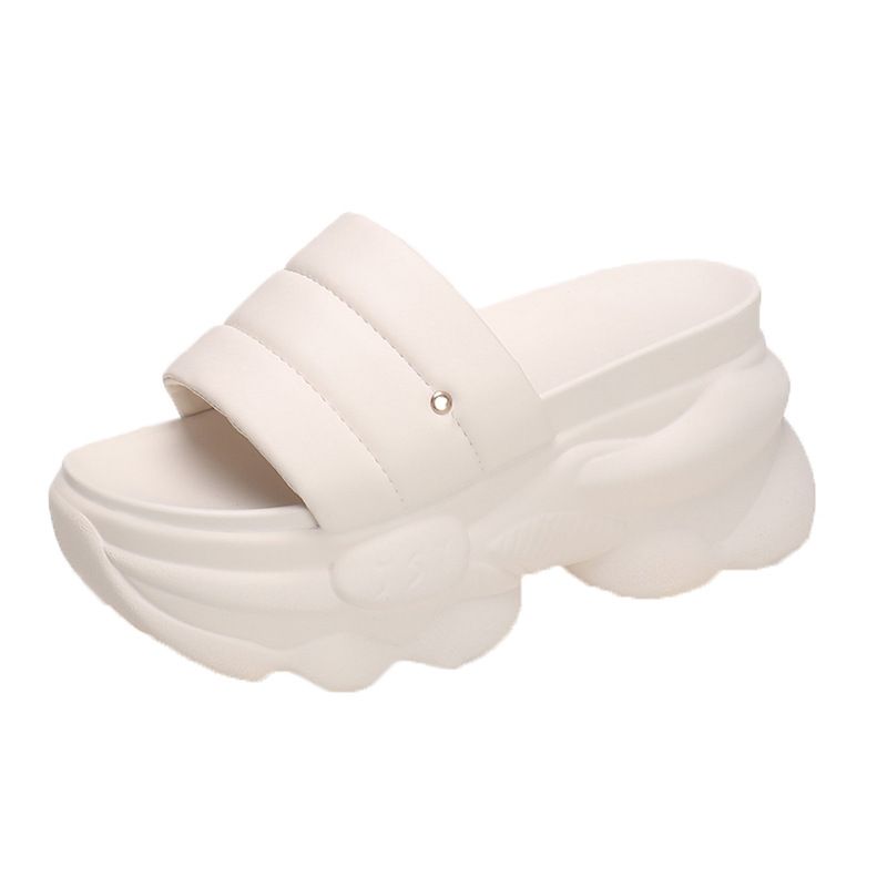 Sandales compensées à bride unique pour femme, chaussures d'été décontractées, tendance, style coréen_voghion.com