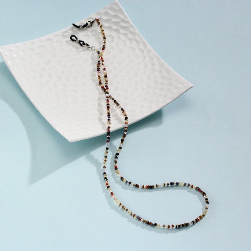 Catena per maschera di alta qualità con occhiali colorati con perline alla moda_voghion.com
