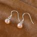 925 Sterling Silver 8mm Freshwater Cultured Pearl Drop Dangle Hook Earrings PE2_voghion.com
