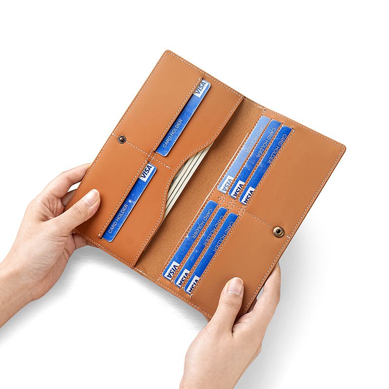 Herrentaschen Multifunktionale dreifach gefaltete Geldbörse Herren-Clutch aus echtem Leder im Retro-Stil Beliebte große Kapazität Crazy Horse Leder lange Geldbörse_voghion.com