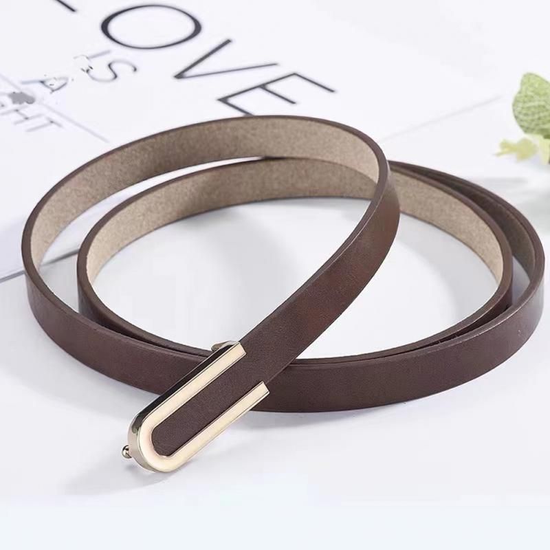 HOT Fashion Black PU Leather Female Dress Suit Skirt Decoration Creative Buckle Belt Thin Ladies Waistband Women Belts_voghion.com