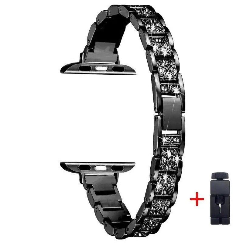 Bling Diamond Band Apple Watch Series 8 7 6 SE 5 45mm 41mm 40mm 44mm Metal Straps For iWatch Ultra 49mm Woman_voghion.com