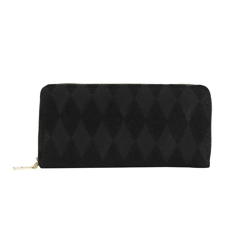Women's bag cloth plaid multi-position card holder 2023 new Korean style simple texture mid-length one-fold wallet fashionable women's bag_voghion.com