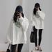Black Hooded Sweatshirt For Women, Autumn Winter 2025 New Loose Fit Plus Size Long Sleeve Top, Fleece Lined Thickened_voghion.com