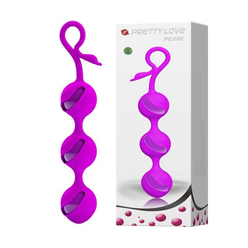 Bai Le Pai Ti La Three Balls Pull Silicone Female Adult Products Kegel Exercise Ball BI-014211_voghion.com