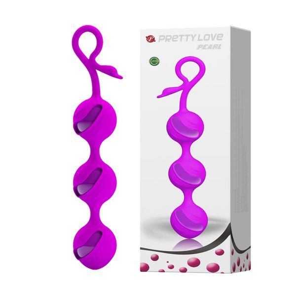 Bai Le Pai Ti La Three Balls Pull Silicone Female Adult Products Kegel Exercise Ball BI-014211_voghion.com