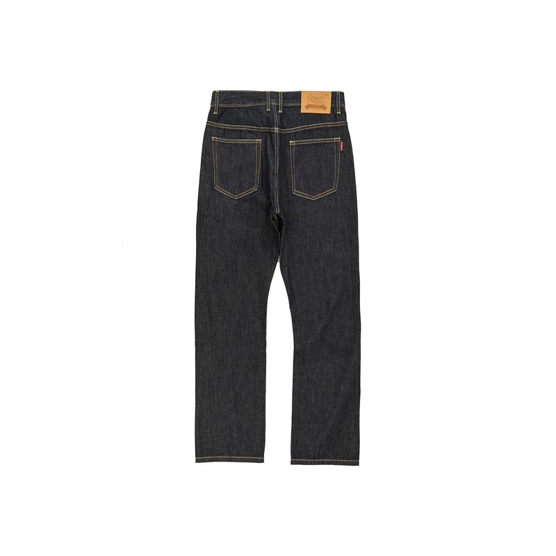 Jeans da uomo classici in denim grezzo dritto - Stile vintage, cotone non elasticizzato, vita media per tutte le stagioni_voghion.com