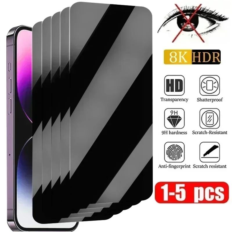 3-5PCS Anti-Spy Glass for iPhone 14 13 15 12 11 16 Pro Max Mini Plus SE 2020 22 X XS XR Privacy Screen Protector For iPhone 7 8_voghion.com