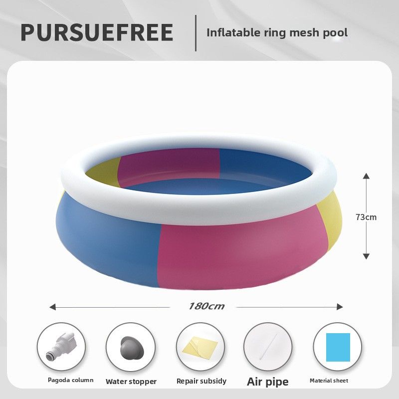 Pursuefree Three-Color Round Outdoor Large Inflatable Children's Foldable Swimming Pool_voghion.com