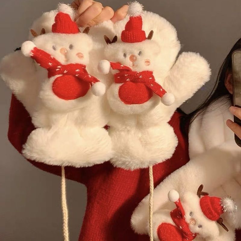 Julplyschhandskar i, tjocka och varma, bekväma och vackra. Önskar dig en God Jul_voghion.com