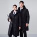 "Unisex Black Cotton Work Jacket – Mid-Length Winter Hooded Coat For Professionals"_voghion.com