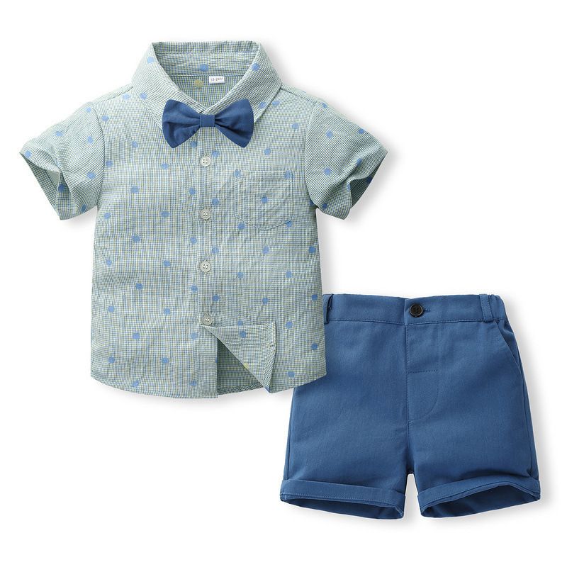 Mother & Kids Boys retro style one-year-old performance costume suit New summer casual children's plaid summer clothes Seller recommended_voghion.com