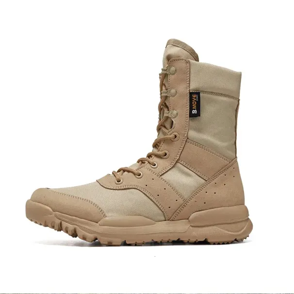 Sommer Atmungsaktive Wüste Wandern Herren High Top Outdoor Klettern Bergsteigen Armee Schuhe Leichte Taktische Kampf_voghion.com