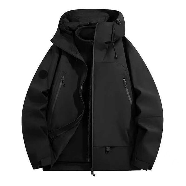 Jaqueta de esqui unissex 3 em 1 com revestimento externo Omni-Tech à prova de vento e impermeável e forro de lã para caminhadas e acampamentos ao ar livre._voghion.com