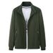 Pure cotton washed jacket men's plus velvet Korean style casual stand-up collar warm men's top spring and autumn thin men's jacket_voghion.com