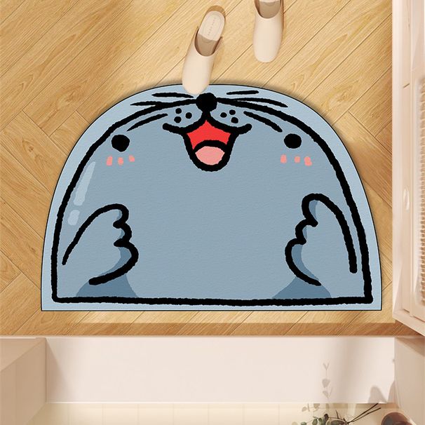Bathroom Door Absorbent Mat Cartoon Small Carpet Special Shape Bathroom Diatom Mud Quick Drying Cute Bathroom Foot Mat_voghion.com