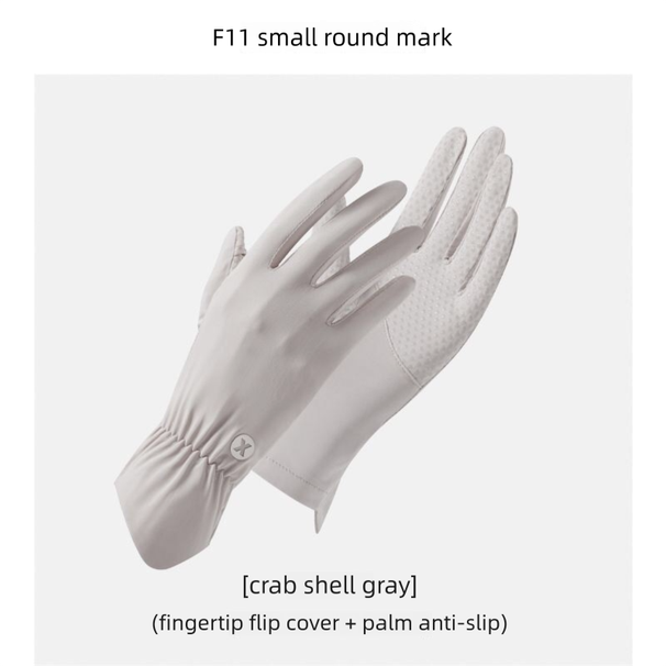 Gants de soleil en soie glacée pour femmes, fins, respirants, antidérapants, protection UV, pour le cyclisme, la conduite de vélos électriques et autres activités de plein air. Deux doigts._voghion.com