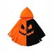 Mantello di Halloween Carnevale Abbigliamento per bambini con cappello Stampa abbinata ai colori Cosplay Abbigliamento divertente per bambini_voghion.com