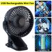 2X Portable Mini 3Speeds USB Rechargeable Cooling Fan Clip On Desk Baby Stroller_voghion.com