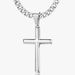 Collier avec pendentif croix en acier inoxydable style hip-hop pour homme, bijou simple et classique_voghion.com