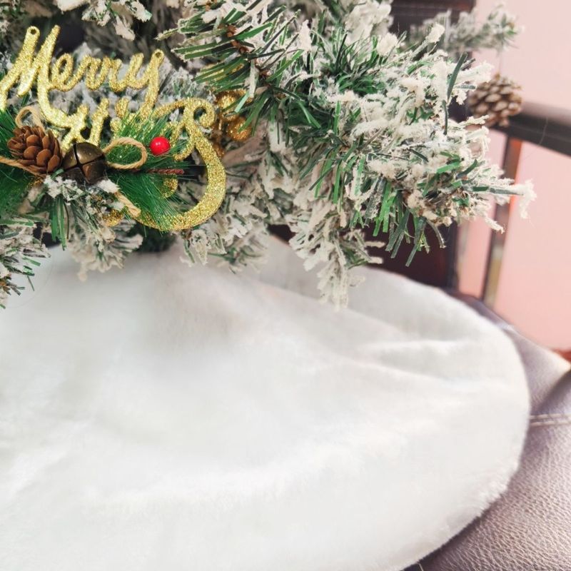 Christmas Decoration Gold Silver Sequin Pure White New Style Tree Skirt_voghion.com