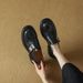Version ~ New British Style Round Toe Thick Sole Loafers Hand-Scrubbed Sheepskin Slip-On Shoes For Women_voghion.com