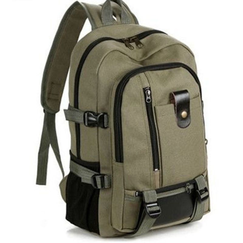 New Men's Backpack Leisure Travel Canvas Backpack Large Capacity Fashion Backpack Student School Bag_voghion.com