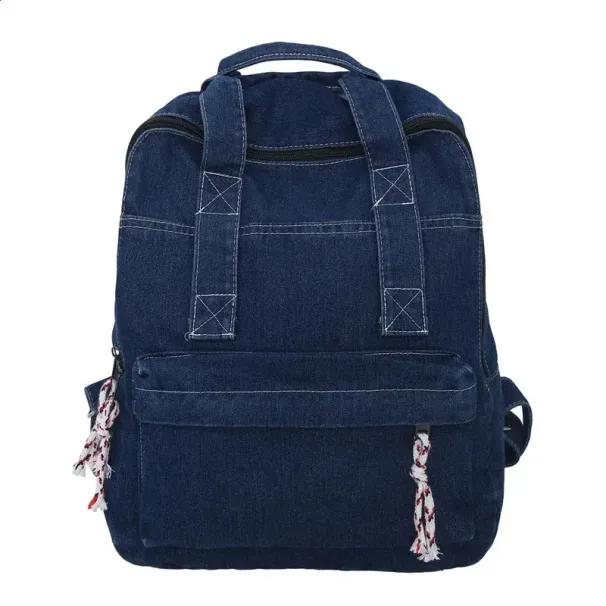 Retro Denim Womens Backpack Canvas Shoulders Bag College Knapsack Big Packbag Travel Rucksack Student Jeans Mochila Y2K_voghion.com