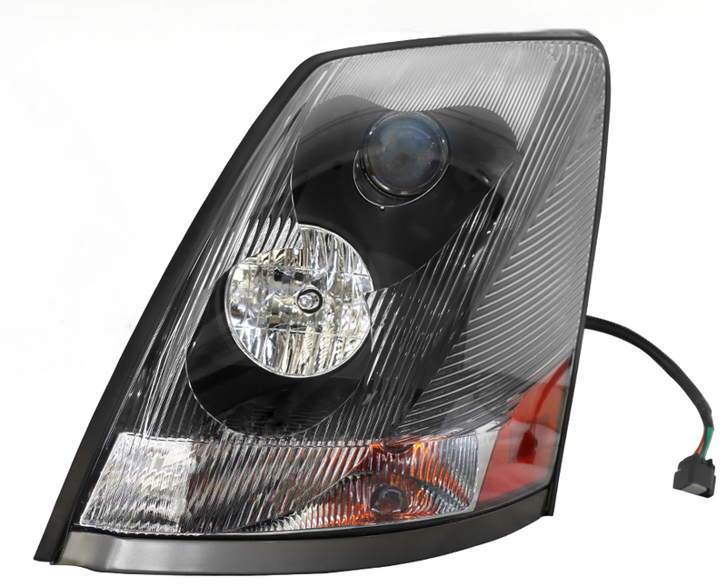 Black Headlight Assembly Fit For 2004-2017 Volvo VNL, Headlamp Left/Driver Side, Halogen Bulbs Included_voghion.com
