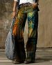 Women's clothing twill ladies jeans printed jeans thin casual pants_voghion.com